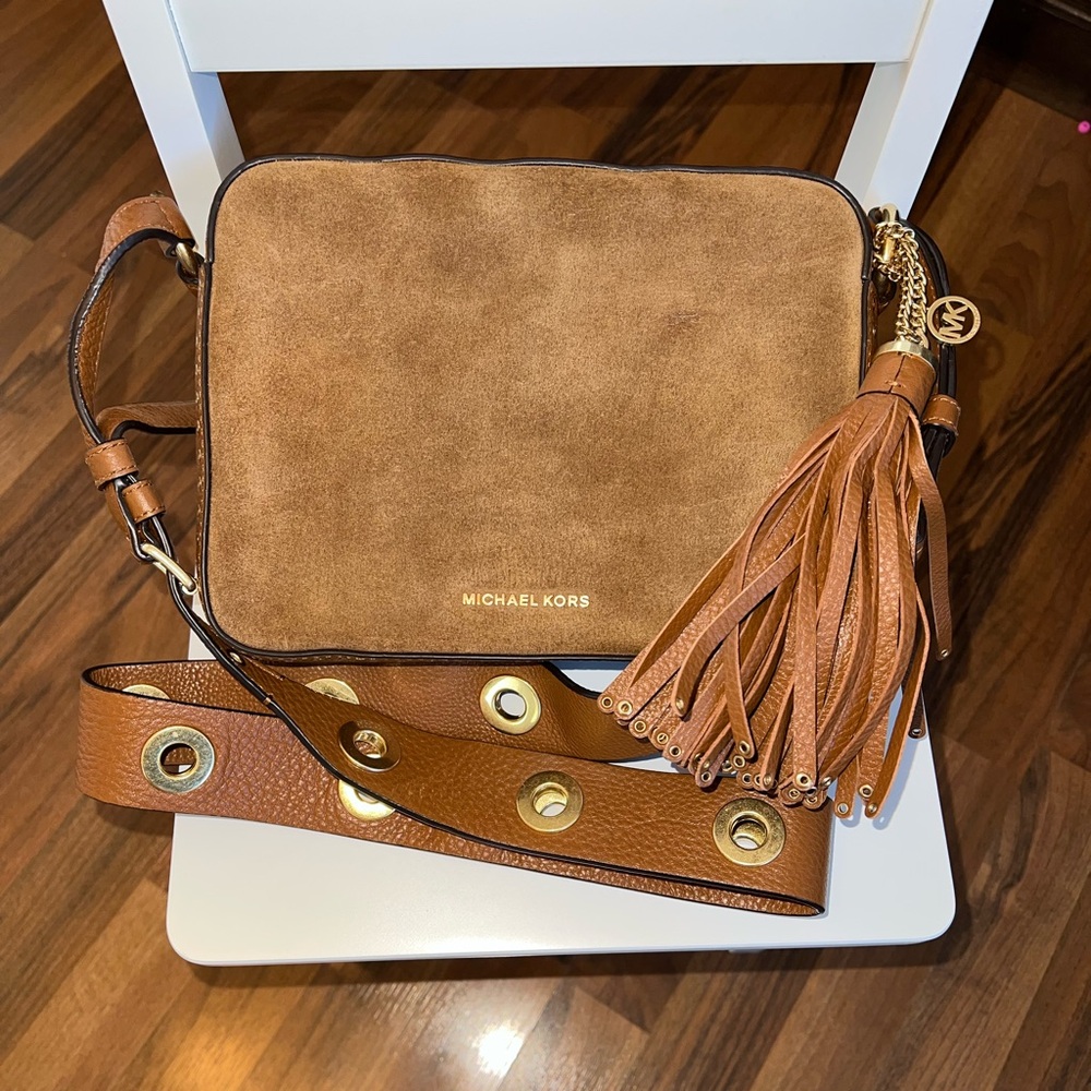 MICHAEL KORS suede crossbody bag